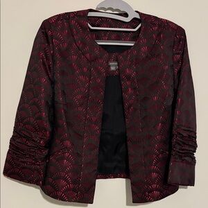 Chic Black and Purlpe Patterned Women's Blazer